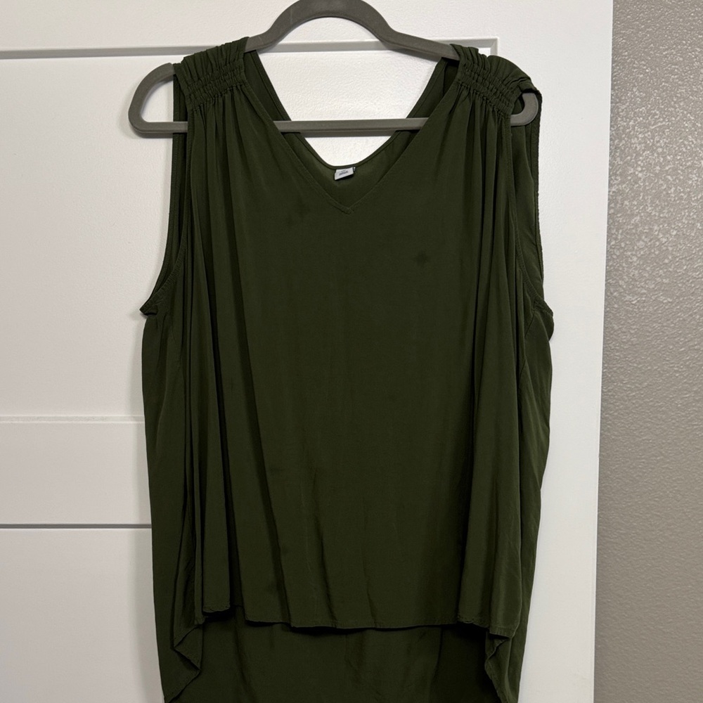 Elegant Olive Green Sleeveless Top